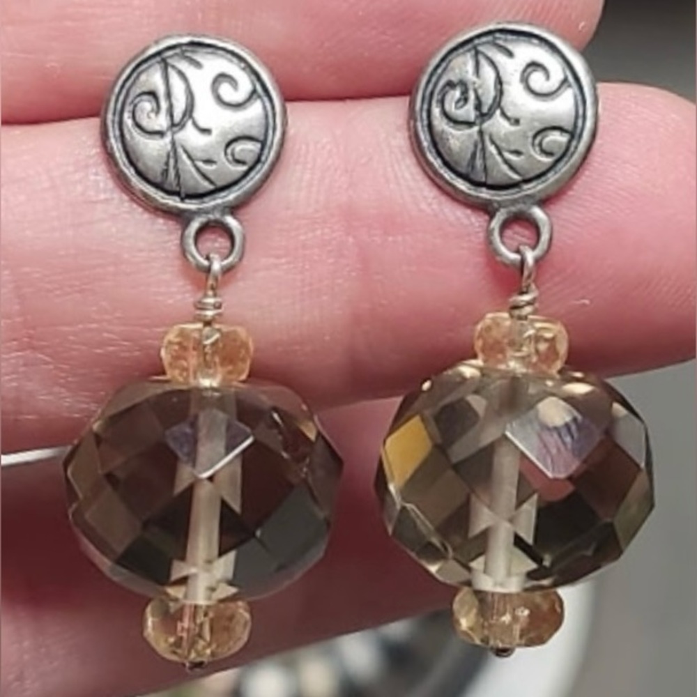 P1419 Retired Silpada Smoky Quartz Earrings